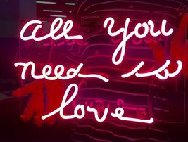 'All you need is love' Red Art Light Banner Wedding Sign Real Neon Light Sign 11 - $69.00