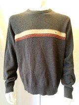 Tommy Hilfiger Men's Sweater Size Large Brown Tan Cotton Long Sleeve Crew Neck - $26.99