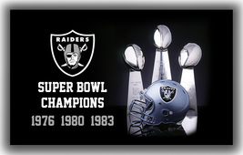 Las Vegas Raiders Football Team Memorable Flag 90x150cm3x5ft Super Champ... - $12.55