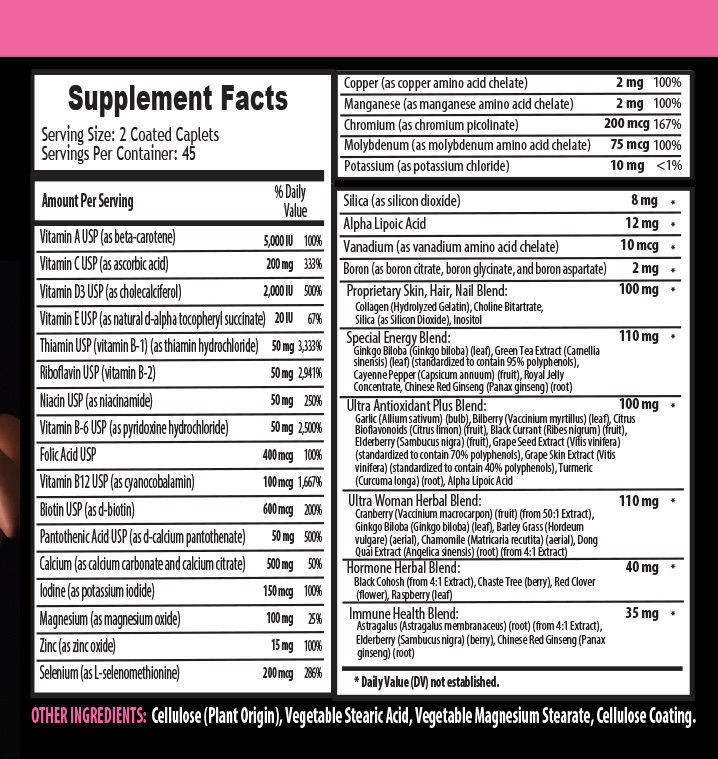 female libido vitamins WOMEN'S ULTRA COMPLEX 2B zinc vitamin d