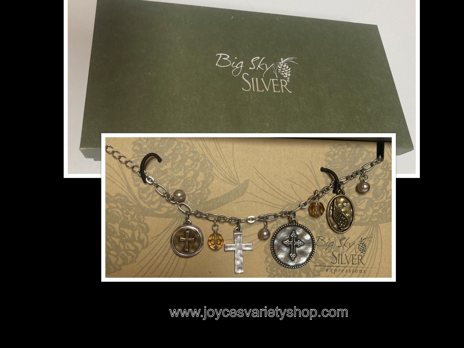 Primary image for Big Sky Silver Plated Faith Charm Bracelet 7" New