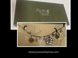Big Sky Silver Plated Faith Charm Bracelet 7&quot; New - $9.99