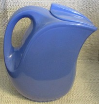 Hall China Montgomery Ward Blue Water Pitcher With Lid and Ice Lip #5118 - $64.35