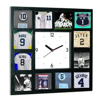 New York NY Yankees Greatest Jersey Clock 12 pictures of HOF players - $31.67