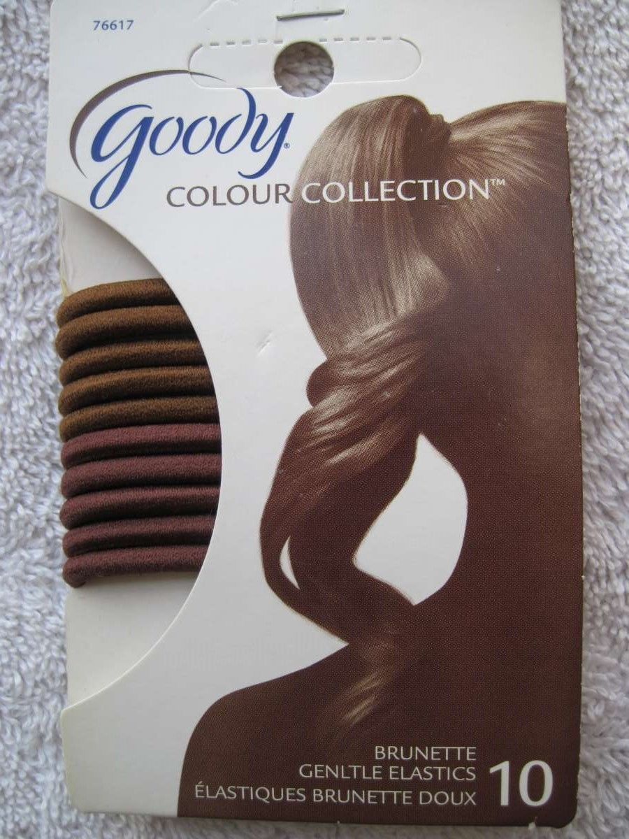 Primary image for 10 Goody Ouchless Ponytailer Hair Bands No Metal Elastics Brown Brunette Color