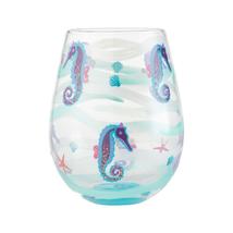 Seahorse Lolita Wine Glass 20 oz Stemless 5" High Gift Boxed Collectible Ocean image 3