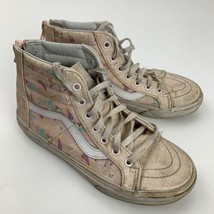Vans Pink Rainbow Girls High Top Shoes Size 2 Unicorns - $16.82
