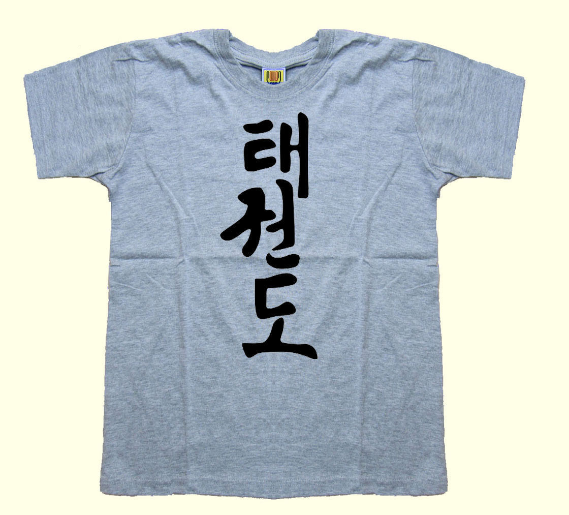 Taekwondo Hieroglyphs kids boys childrens sizes 100 cotton gray sports