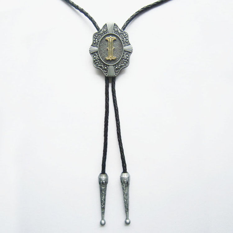 Western Tie Clips Men Bolo Tie Original Initial Letter I Wedding Bolo