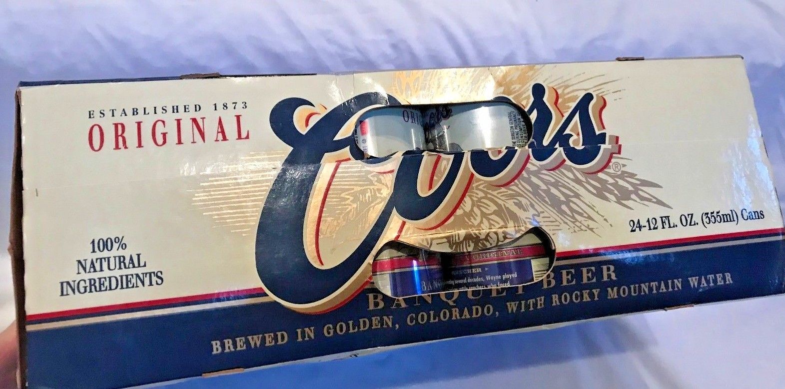 JOHN WAYNE Cowboy Coors Banquet Beer Full Case of 24 empty cans 1997