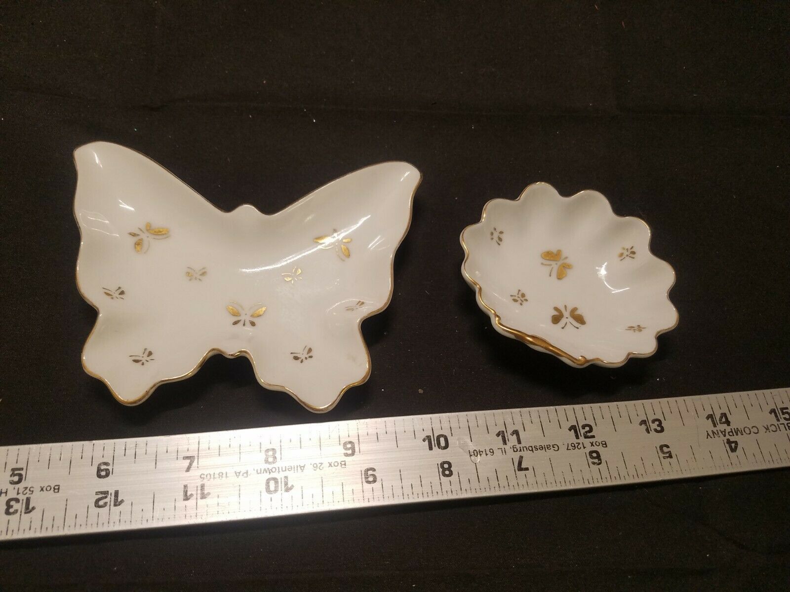 Vintage Porcelain Nut Dishes By Lenwille China Set of 2 Butterfly, Shell Japan Vases