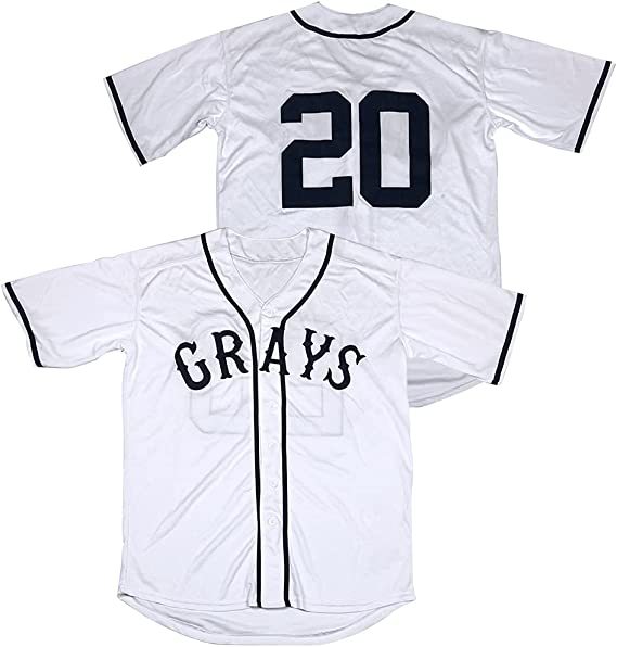 Mens #20 Josh Gibson Homestead Grays Negro National League Baseball Jersey White