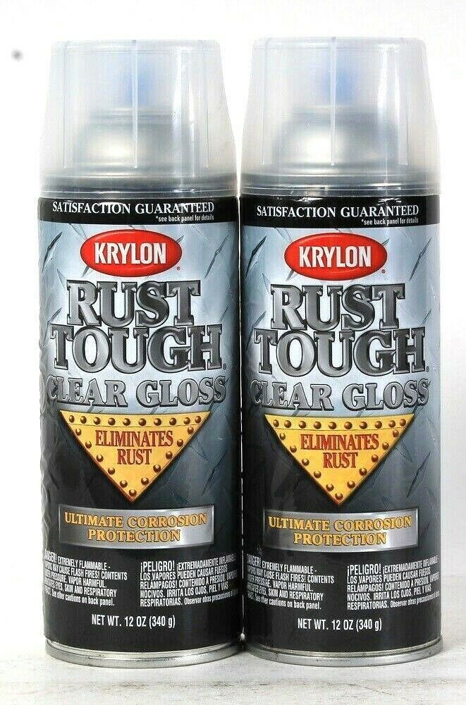 2 Ct Krylon 12 Oz Rust Tough Enamel RTA9247 Gloss Clear Corrosion