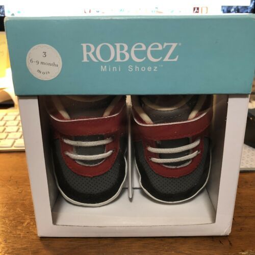 Robeez Boys' Low Top Sneaker-Mini Shoez Crib Shoe Size 6-9 months new in box