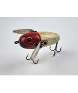 Vintage Heddon Crazy Crawler White Red fishing lure wooden Bug Good cond... - $98.99