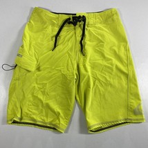 Quicksilver Swim Trunks Adult 28 Neon Green Yellow Bathing Suit Board Shorts - $16.32