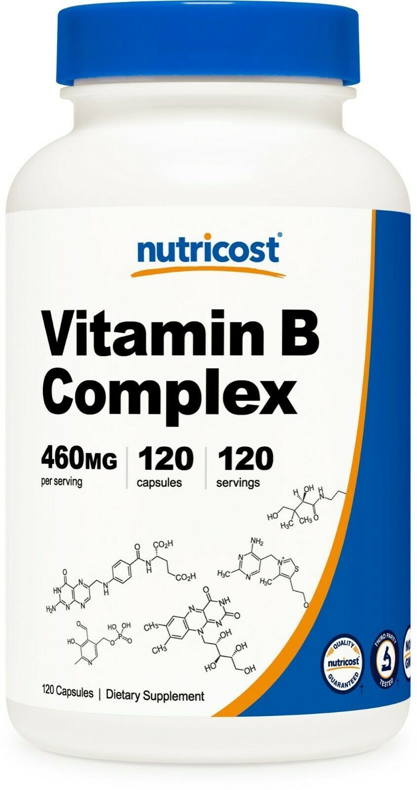 Nutricost Vitamin B Complex 460mg 120 Caps Vitamin C/Folate/Vitamin B12 ...