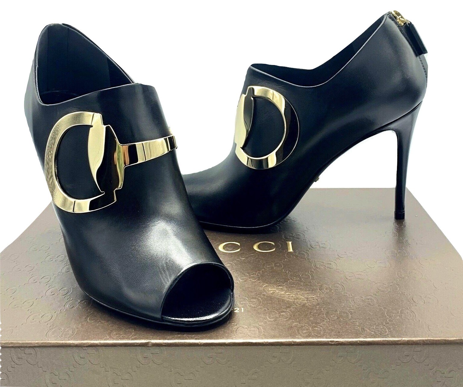 Authentic Womens Black Gucci Ankle Boots Sz 37 - 4