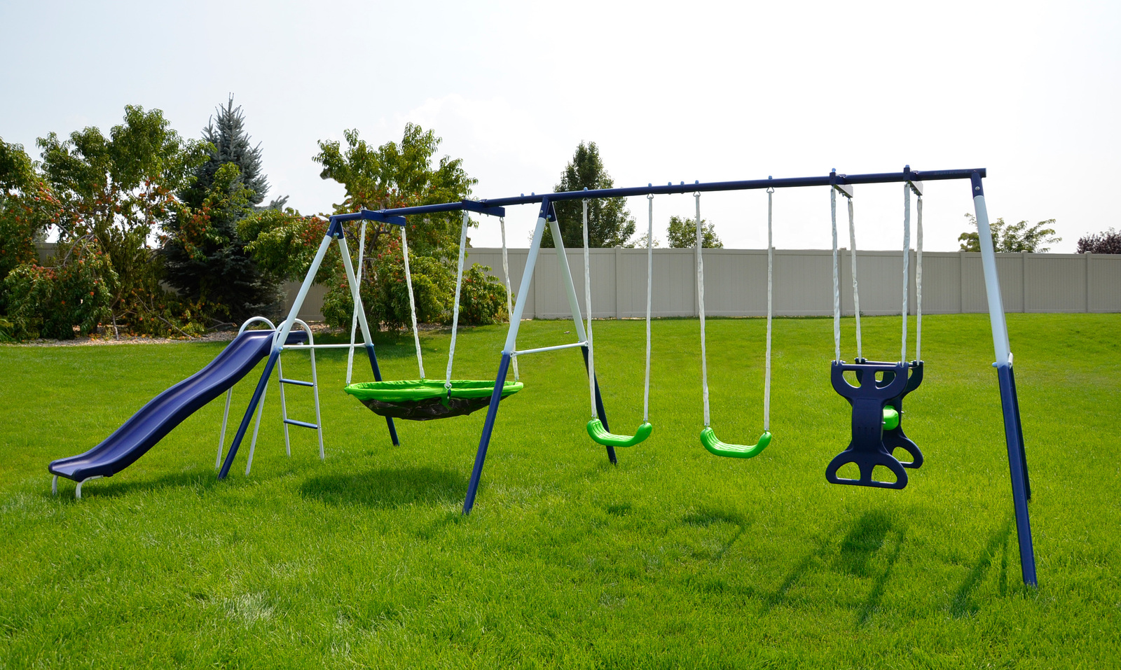 Metal Playground Swingset Backyard Outdoor Kids Playset Saucer Swing ...