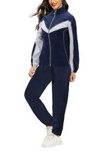 Women's Casual Jogger Gym Fitness Running Working Out Straight Leg Tracksuit Set image 2