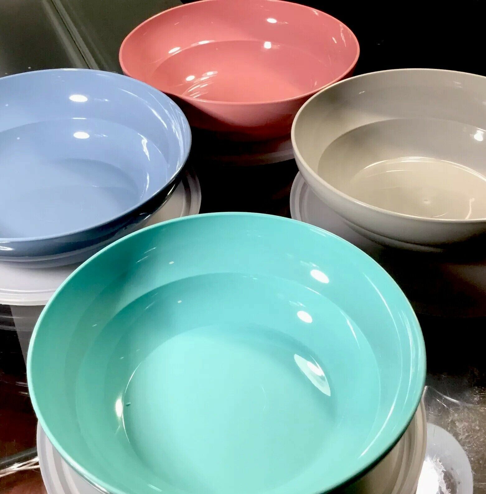 8 Pc New Vintage Tupperware CLASSIC CEREAL BOWL SET 155 w/ (4) Sheer