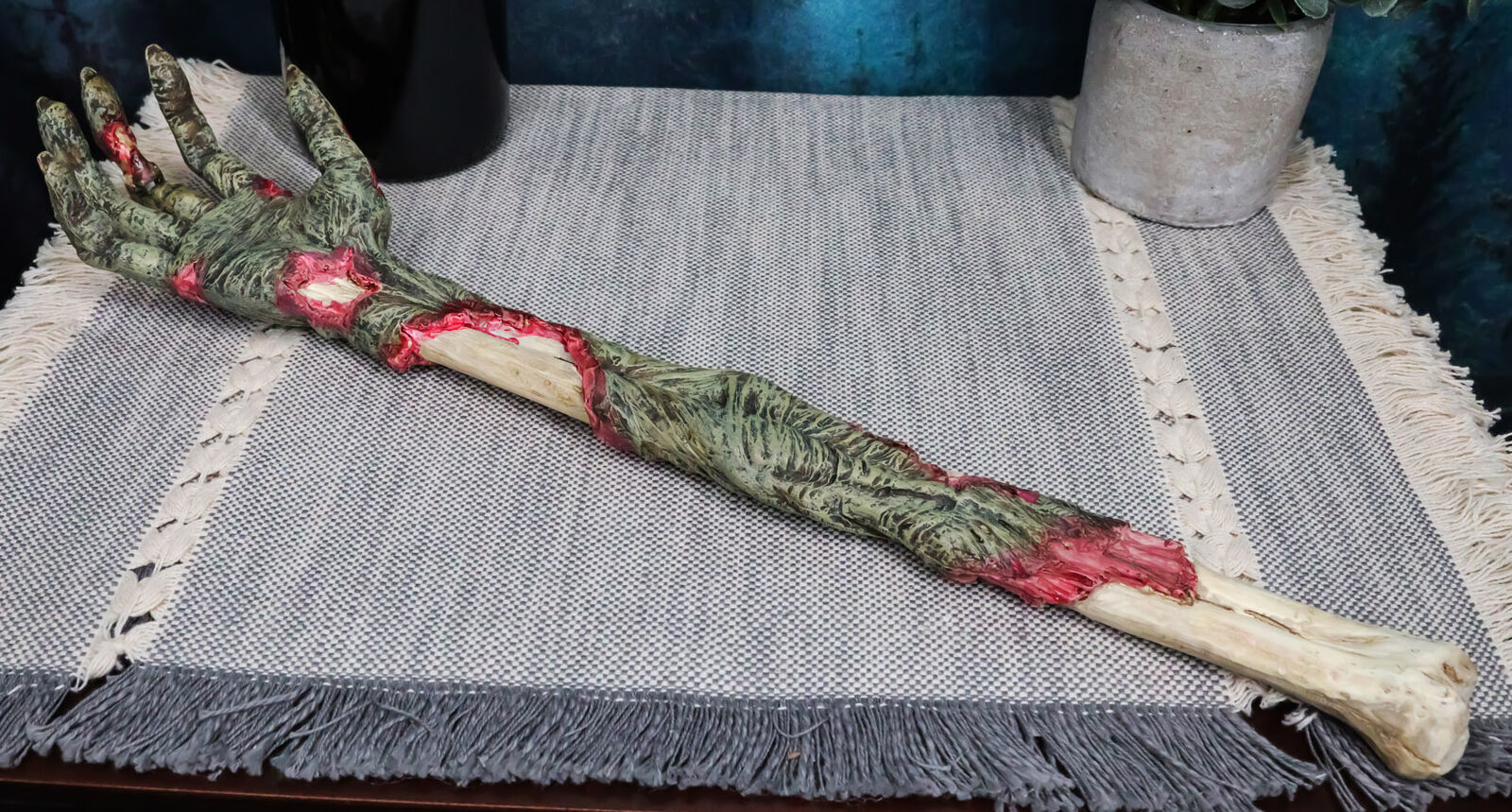 Gory Zombie Back Scratcher Figurine 15L Undead Walker Bone Hand Arm Replica