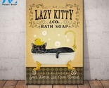 Black Cat Lazy Kitty Bath Soap Company Canvas