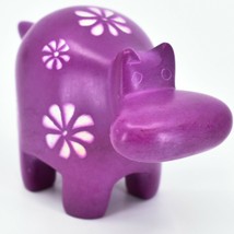 Vaneal Group Hand Carved Kisii Soapstone Fuchsia Pink Hippo Hippopotamus Figure