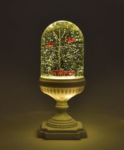 Lighted Cardinal Water Lantern Dome With Red Truck Pine Trees 13" High Holiday image 3