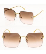 FENDI FIRST 4082 Gold Brown Pink Oversized Crystal Fashion Sunglass FE4082US - $581.13