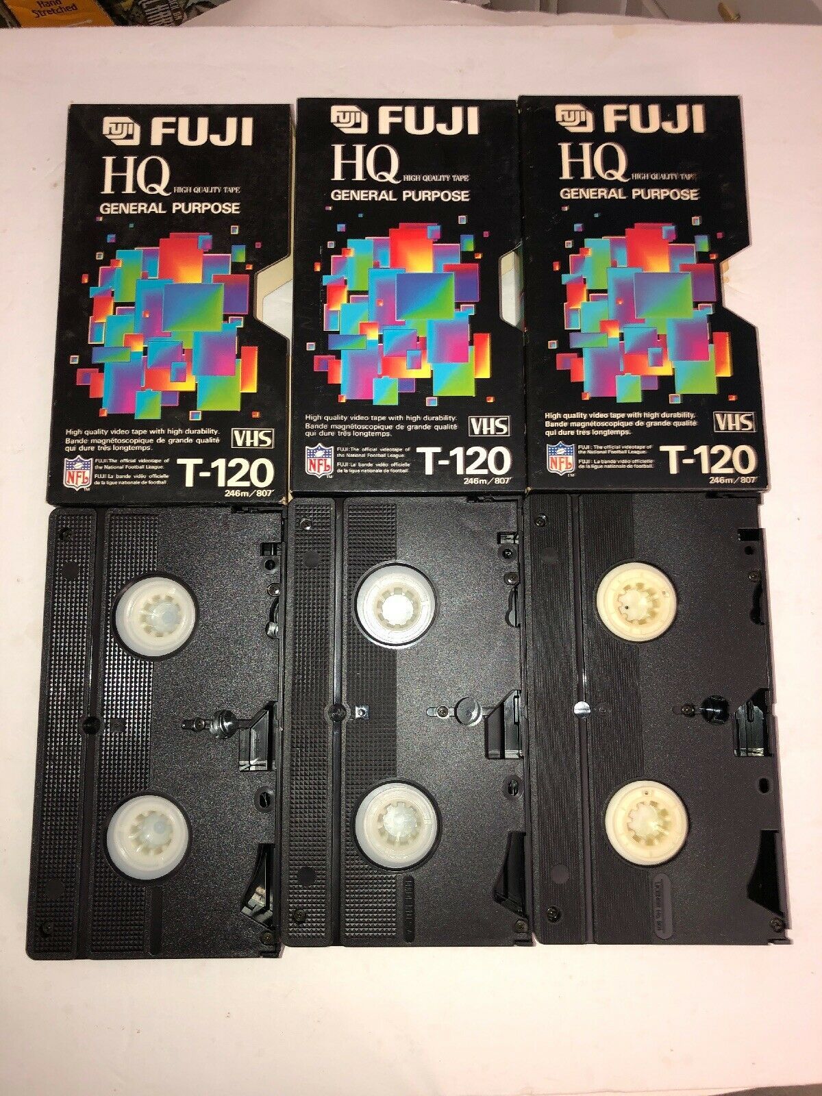 FUJI VHS HQ T120 3 Ea6 Hours BLANK Used High Quality Multi Purpose TapesRARE VHS Video Tapes