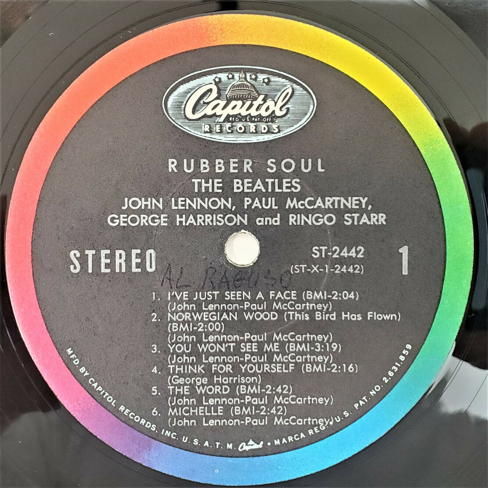 The Beatles Rubber Soul LP Stereo Capitol ST2442 US ( RARE False Start