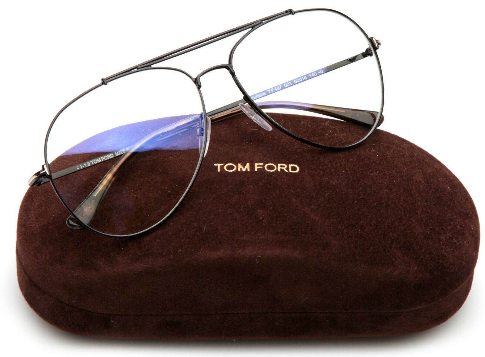 Primary image for NEW TOM FORD Indiana TF497 001 EYEGLASSES FRAME 60-14-140mm B53mm Italy