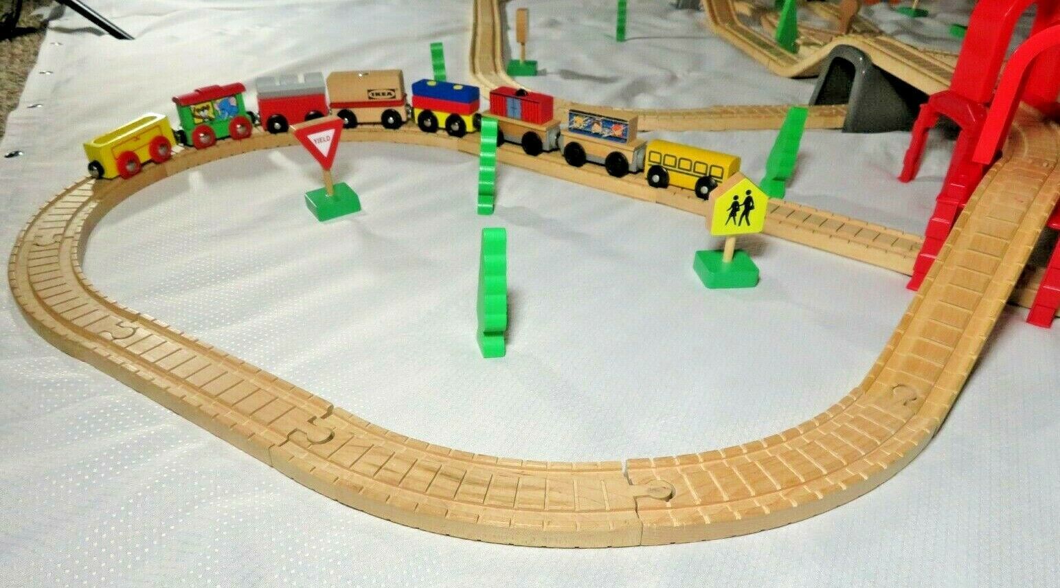 (60) Clickity Clack Track Set + Accessories Thomas Wooden Railway Train ...