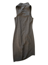 NWT Women Heather Twig Gray Sleeveless Sonar Wool Dress S Small $290 Asymmetric image 5