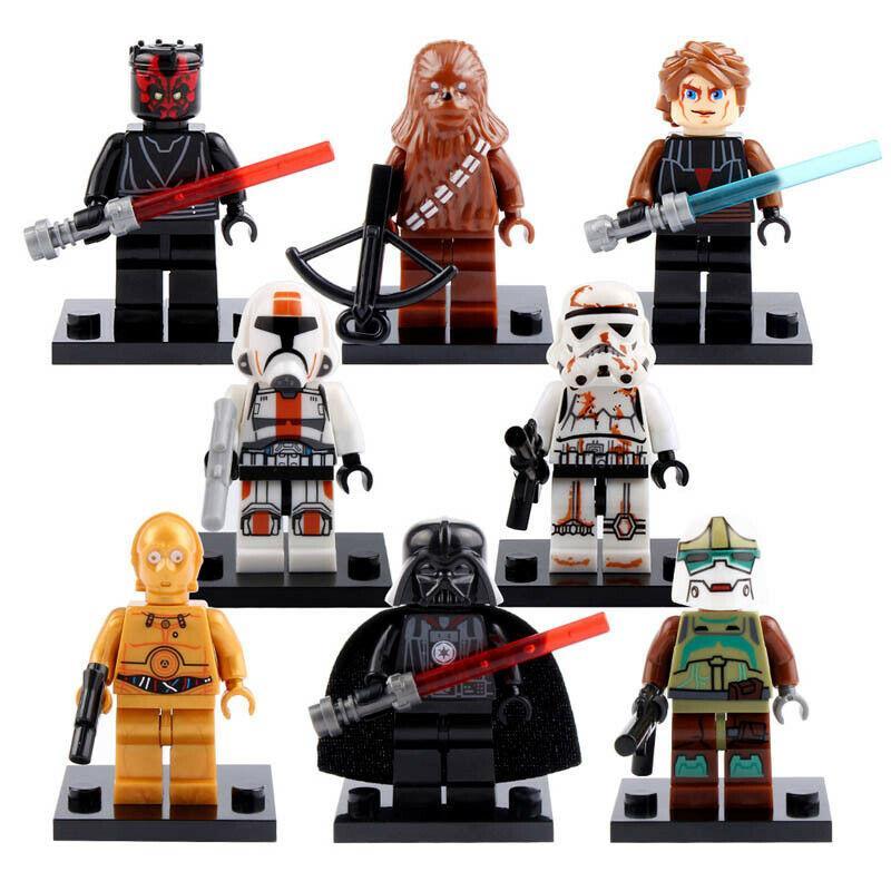 8Pcs Republic Trooper Darth Vader Sandtrooper Star Wars Clone Wars Minifigures