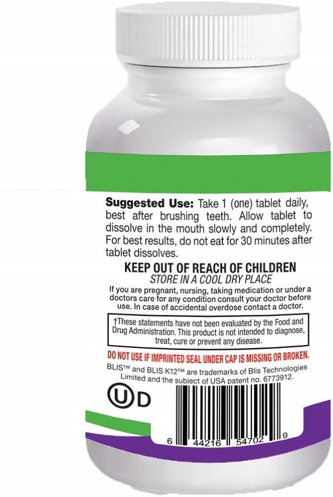 Oral Probiotic Supplement with BLIS K12 4 Billion CFU Doctor