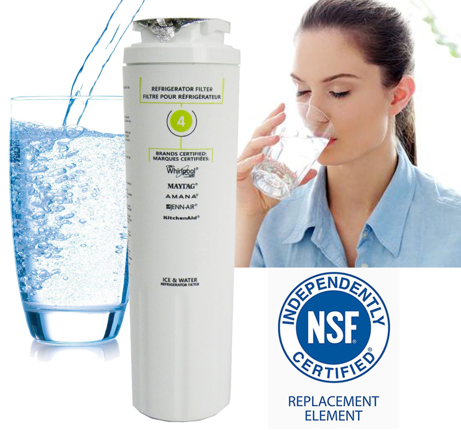Water Filter EDR4RXD1 UKF8001 4396395 for Whirlpool Every Drop water