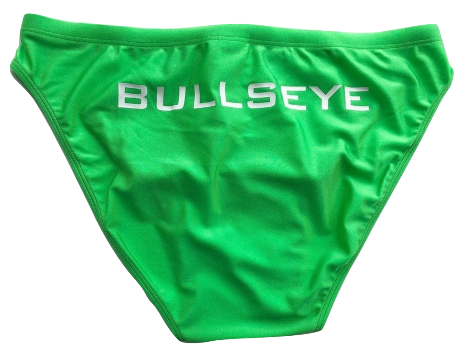 Lime Green Bullseye Gear Mens Swim Brief, 2" Sides Signature BULLSEYE