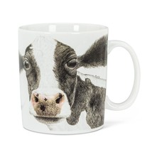 Cow Face Jumbo Coffee Mug Ceramic 16 oz Farm Life Country Animal Grey White