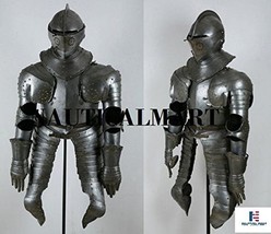 Medieval Steel Suit Of Armor Halloween Reenactment Costume