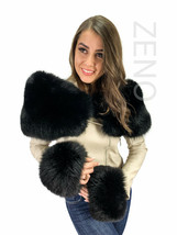 Fox Fur Shawl 47' (120cm) + Tails as Writbands / Headband and Additional Ribbon image 2