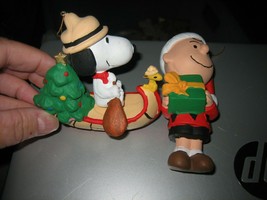 Vintage Lot of 2 Peanuts Charlie Brown, Snoopy &amp; Woodstock Christmas Orn... - $31.18