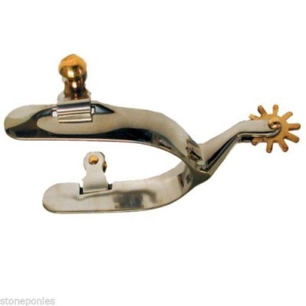 Western Stainless Steel Cutting and Roping Spurs Brass 10 Point Rowel