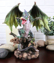 Land Of Dragons Green Gaia Earth Dragon Drake Perching On Tree Branches ... - $39.99
