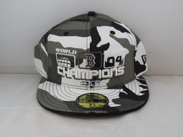 Boston Red Sox Hat (Retro) - 04 World Champs Black and White Cammo- Fitted 7 1/2 - $45.00