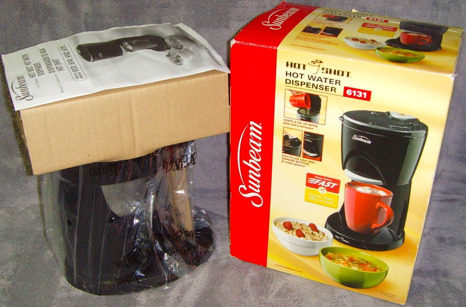 Brand New!•Sunbeam•Hot Shot•Hot Water Dispenser•Model 6131•Black•16 oz