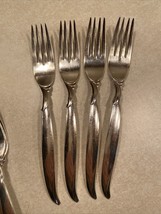 1847 Rogers FLAIR 4 Dinner Forks 7-1/2&quot; Silverplate Flatware 1956 3 Sets... - $14.60