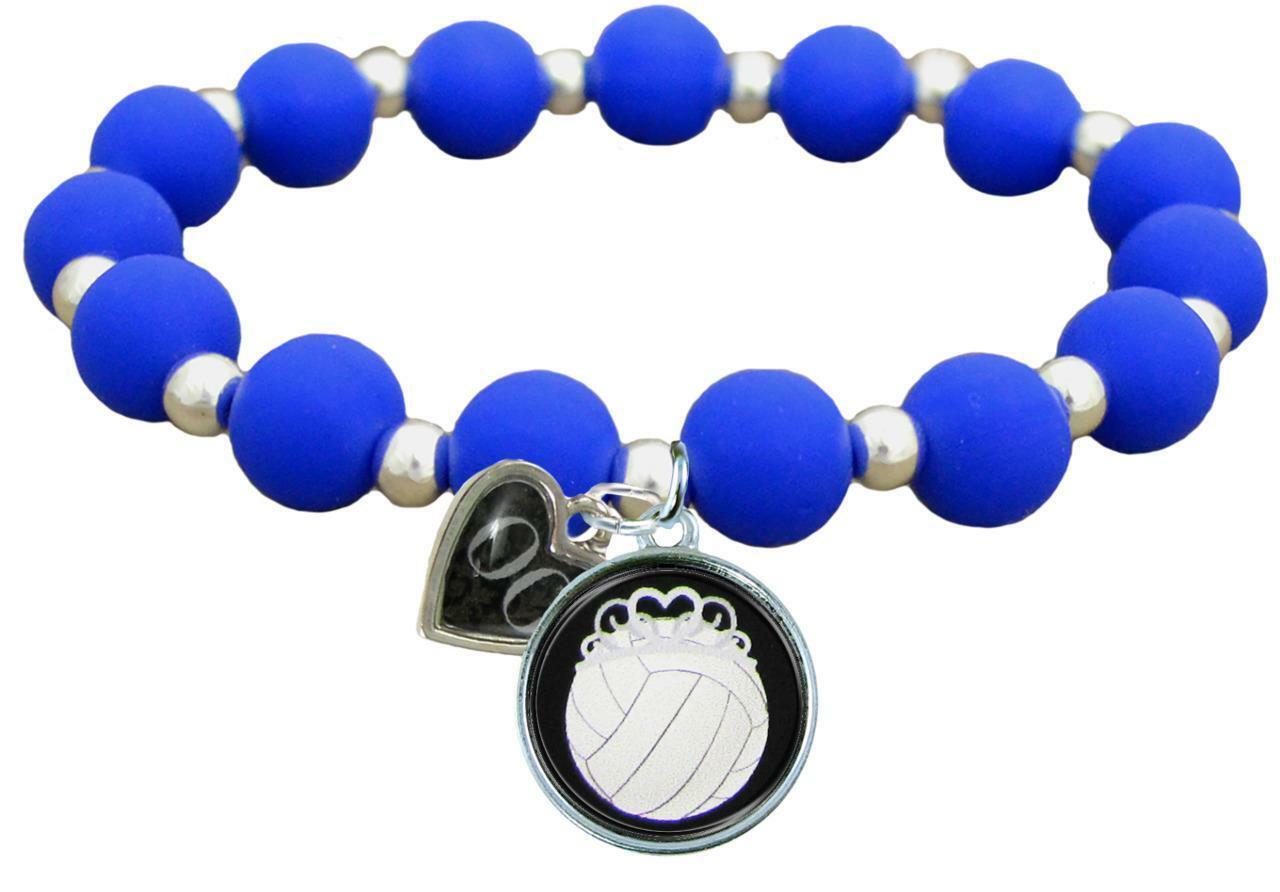 Custom Volleyball Princess Silicone Stretch Bracelet Choose Number Color 0-25