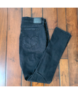 Levis 711 Womens Jeans Sz 32 Skinny Distressed Low Rise Medium Wash Blac... - $19.75